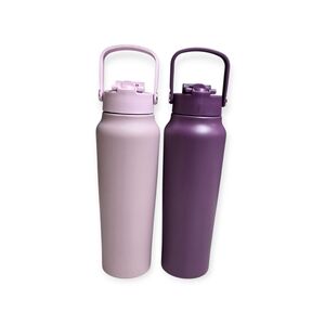 Set Of 2 Primula 30 Oz Stainless Syeel Chug & Sip Water Bottles. Purple